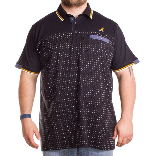 Kangol Chip Jersey Polo Shirt Black