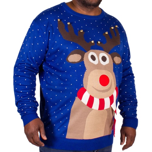 D555 Reindeer Print Musical Jumper
