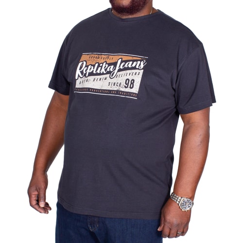 Replika bedrucktes T-Shirt Schwarz