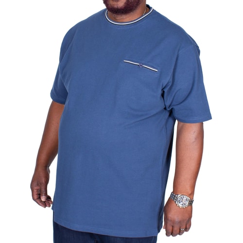 KAM Dobby Waffle T-Shirt Jeansblau 