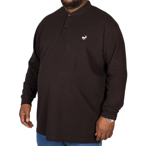 Bigdude Langarm Poloshirt Schwarz