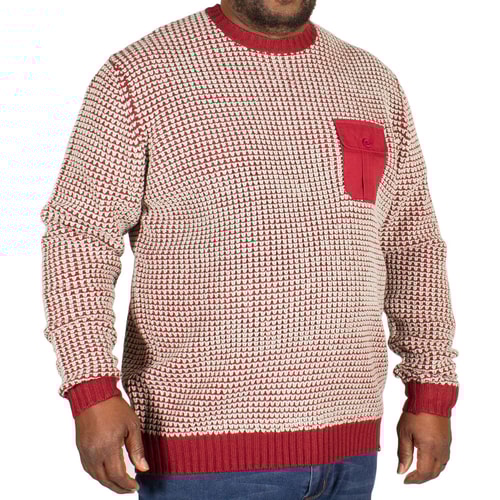 D555 Jerry Strickpullover Wabenmuster Rot