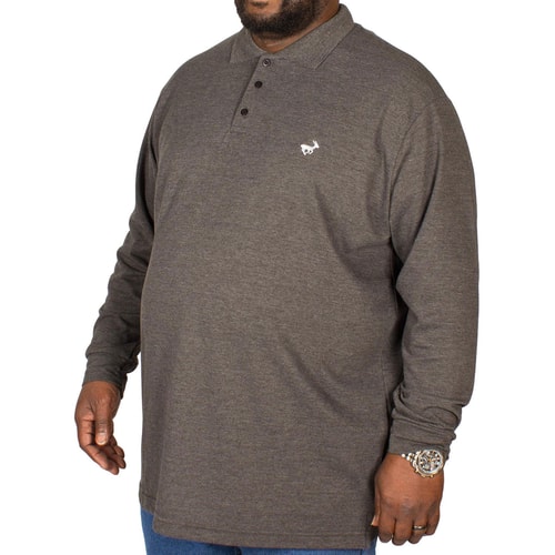 Bigdude Langarm Poloshirt Anthrazit 