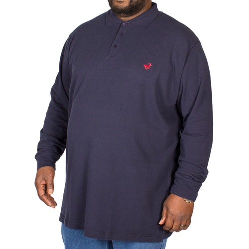Bigdude Langarm Poloshirt Dunkelblau 