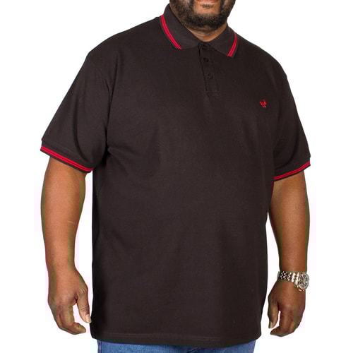 Bigdude Poloshirt Schwarz / Rot Tall Fit 