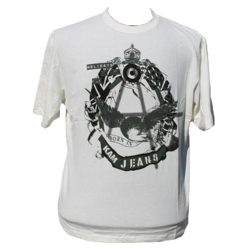 KAM Ecru Sun Logo T-Shirt