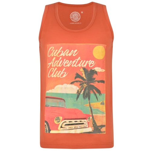 KAM Cuban Print Tanktop Orange 
