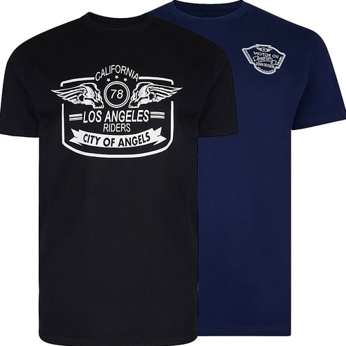 Kam LA Riders / Motor Oil T-Shirts im Doppelpack