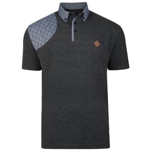 KAM Poloshirt mit Wabenmuster Grau