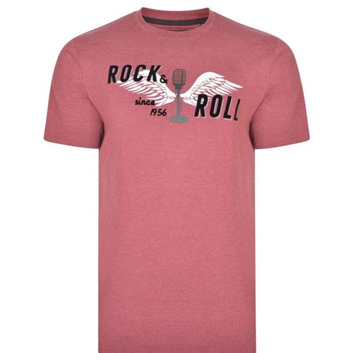 KAM Rock & Roll Print T-Shirt Rot 