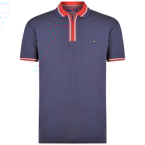 KAM Reißverschluss Poloshirt Blau