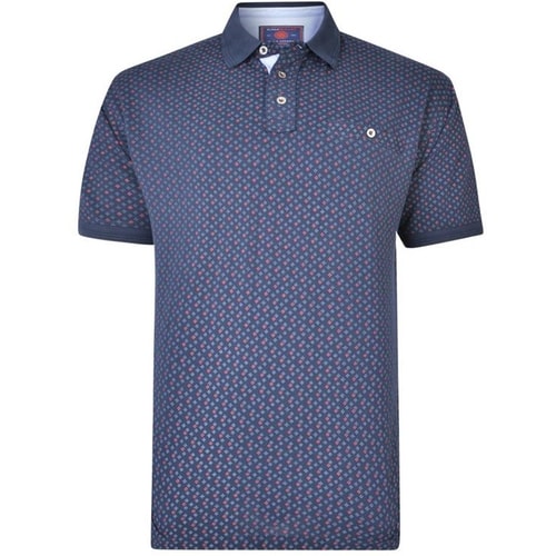 KAM Dobby Print Piqué Poloshirt Blau