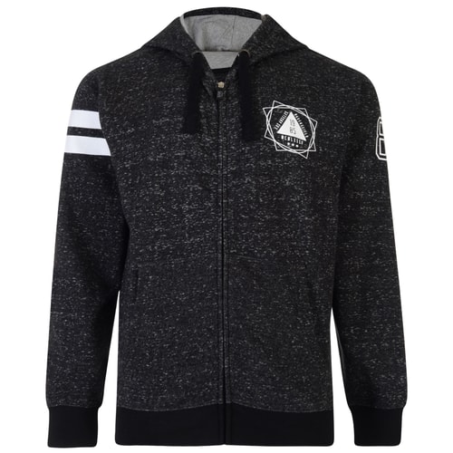 KAM LA Kapuzenpullover mit RV Schwarz Meliert 