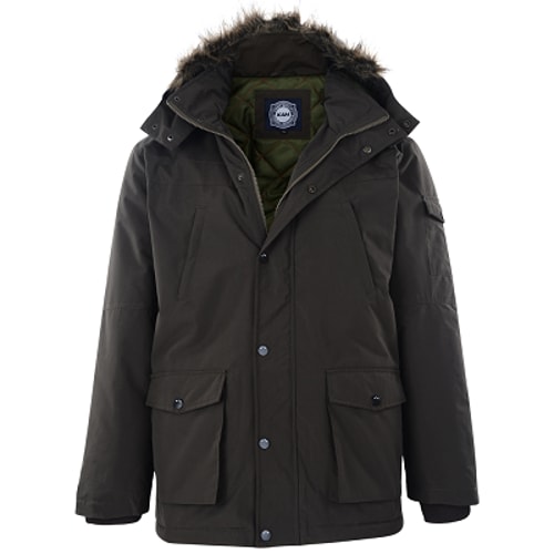 KAM Tall Fit Casual Parker Coat Olive