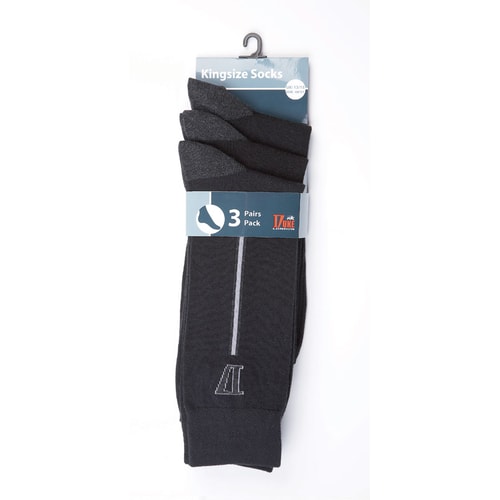 Duke Kingsize 3 Pack Black Socks