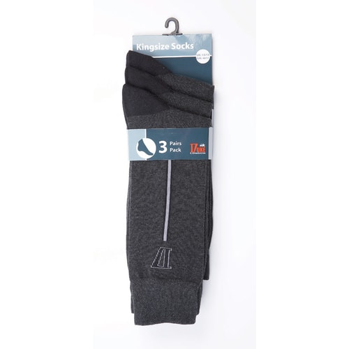 Duke Kingsize 3 Pack Charcoal Socks