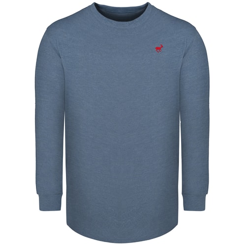 Bigdude Langarm Shirt mit Rundhalsausschnitt Jeansblau