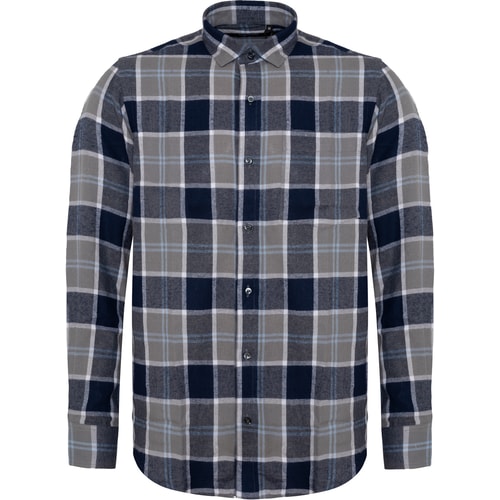 Bigdude Flanell Karohemd Blau/Grau