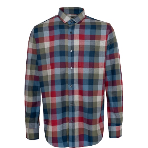 Bigdude Flanell Karohemd Rot/Blau
