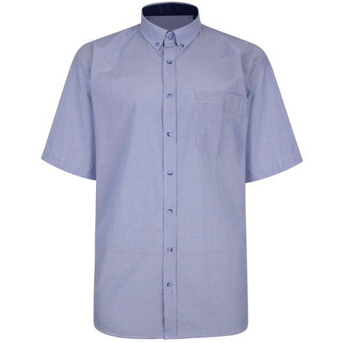 KAM gestreiftes Premium Kurzarmhemd Blau