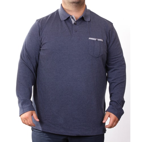 Oakman Navy Melange Polo Shirt