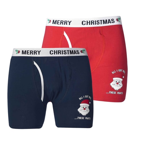 D555 Doppelpack Weihnachts-Boxershort