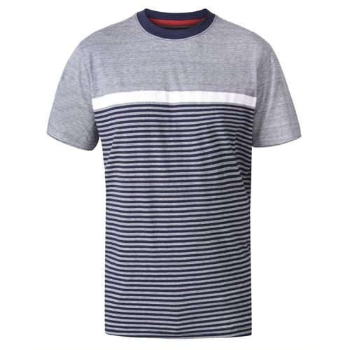 D555 Perkins Jacquard T-Shirt Marineblau/Grau