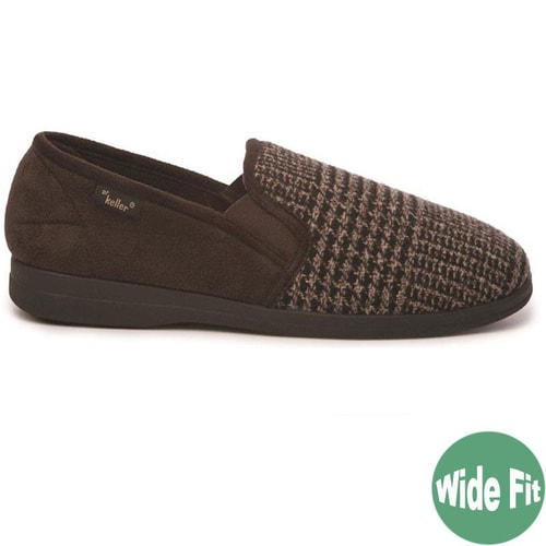 Dr Keller "Dr Rockwell" Slipper Wide Fit Braun