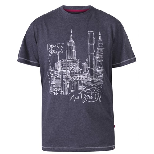 D555 Romford New York City Print T-Shirt Blau