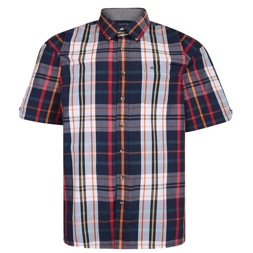 Espionage Kurzarm Karohemd Blau/Rot