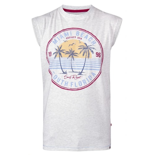 D555 Shipley Miami Print Tank Top Weiß