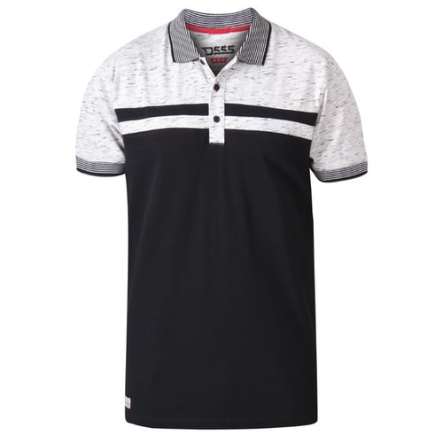 D555 Spider Cut & Sew Jersey Poloshirt Schwarz