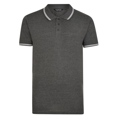 Bigdude Kontrast Poloshirt Grau