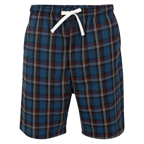 Bigdude karierte Pyjama Shorts Marineblau/Weiß