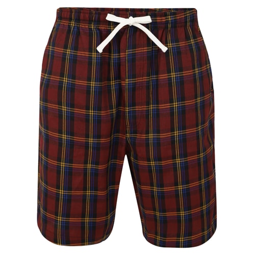 Bigdude karierte Pyjama Shorts Rot/Gelb