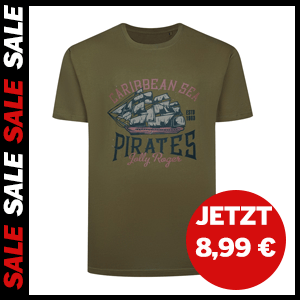 T-Shirt mit „Caribbean Sea Pirates“-Aufdruck jetzt für 8,99 €